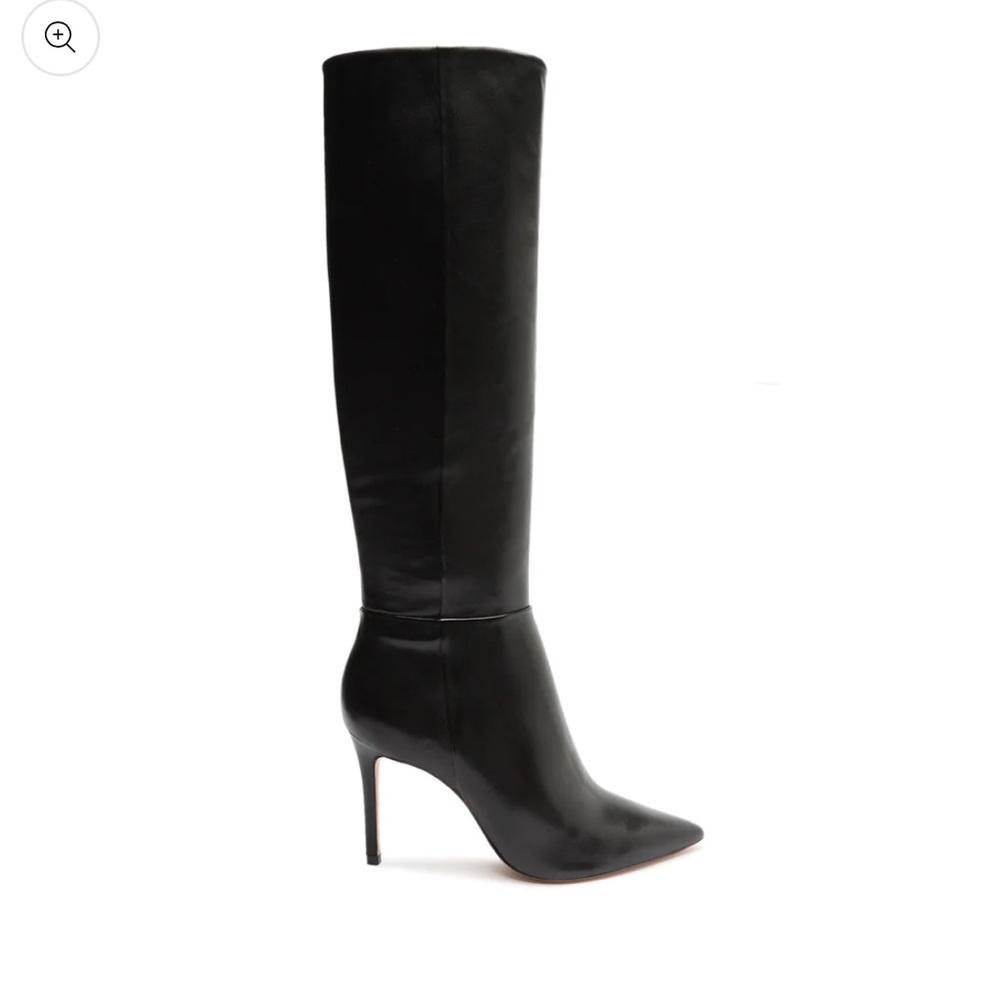 Mikki Up Boot. Black knee high heel boot